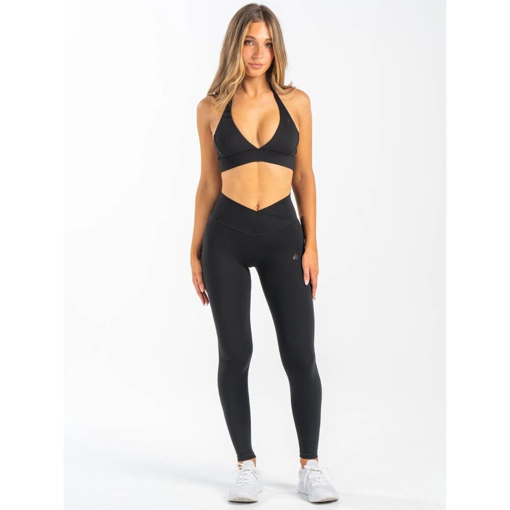 Fabletics Black PureLuxe CrissCross Leggings Size M Active Wear Gym Workout Yoga